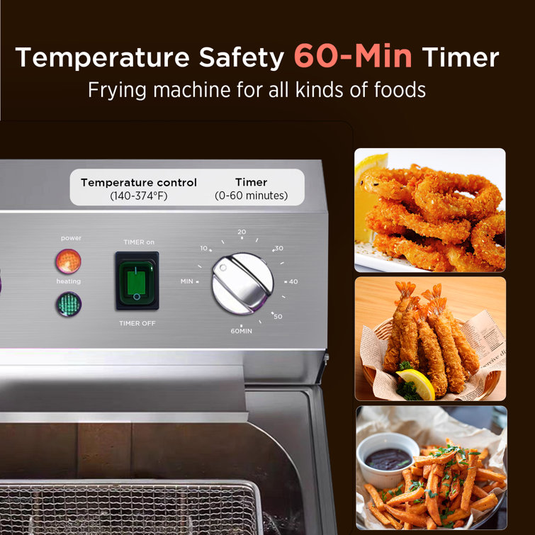 LIANQIAN 10L Commercial Stainless Steel Electric Deep Fryer Adjustable  Temperature Oil Fryer with Timer & Reviews