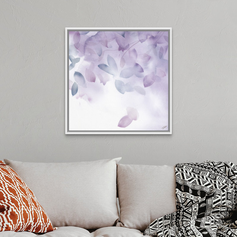 «Flowing Leaves III» par Jason Jarava - reproduction, Cadre flottant blanc, H 32 po x l 32 po x P 1,75 po