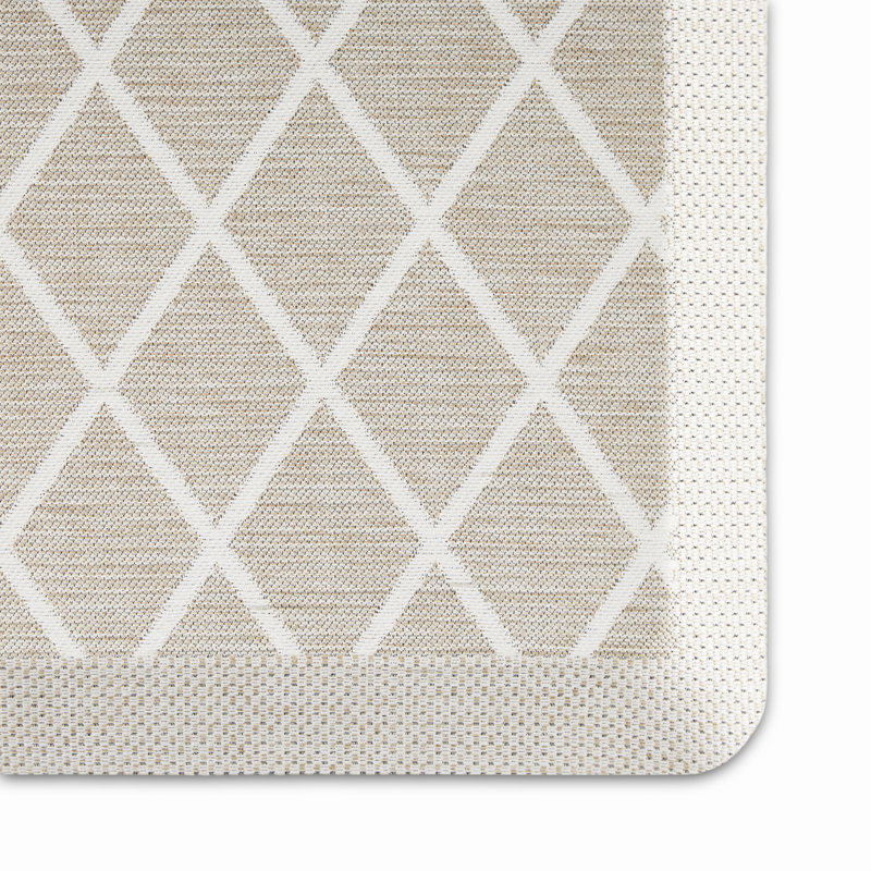 Beige Diamond Pattern Anti-Fatigue Kitchen Mat 19.6" x 32"