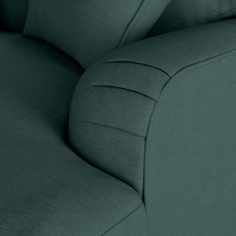 Elfur Upholstered Chair And A Half, Burnished Beech, Teal