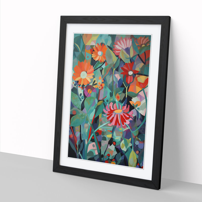 Flowers Orphism Vol.9 - Picture Frame Print, Oak, 64cm H x 46cm W x 2cm D
