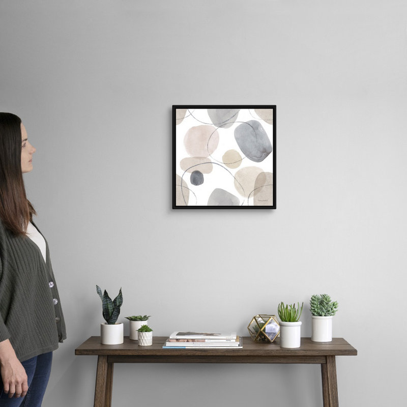 Think Neutral 14 by Lisa Audit - Painting on Canvas, 18" H x 18" W x 1.75" D, Black Framed