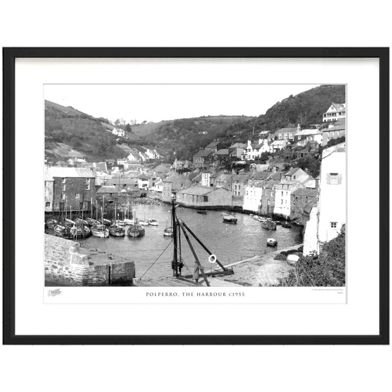 Polperro, The Harbour C1955 - Single Picture Frame Print, 40cm H x 50cm W x 2.3cm D