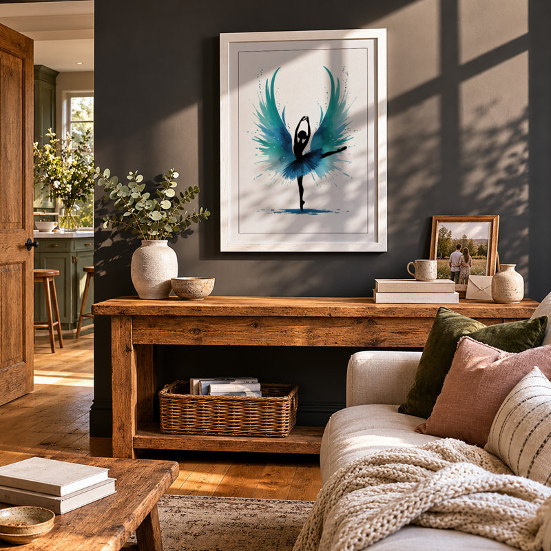 Winged Dancer Modern - Framed Print, A3 - 42.0 x 29.7 cm, White