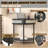 Unique Half Moon Design End Table with Sliding Rattan Door,Elegant Semi-circle Entryway