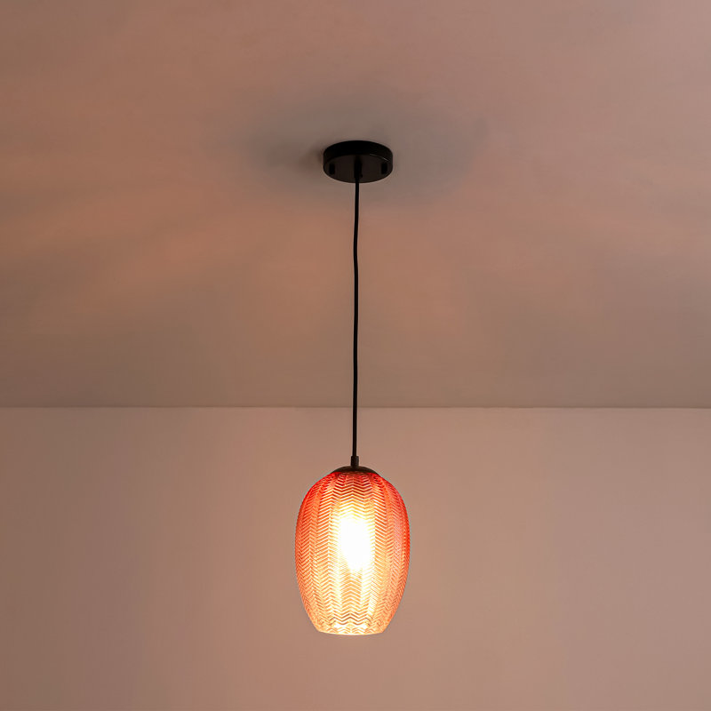 Luminaire suspendu à 1 lumière pour îlot de cuisine, Rouge