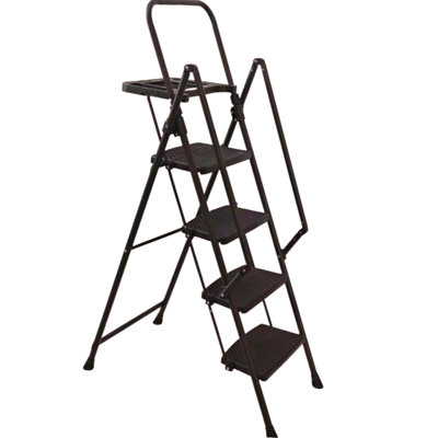 4 Step Ladder, Folding Step Stool With Non-Slip Wide Pedals, Soft Handle, Non-Slip Feet, Sturdy Construction, 440 Lb Capacity Ladder, Suitable For Home & Office