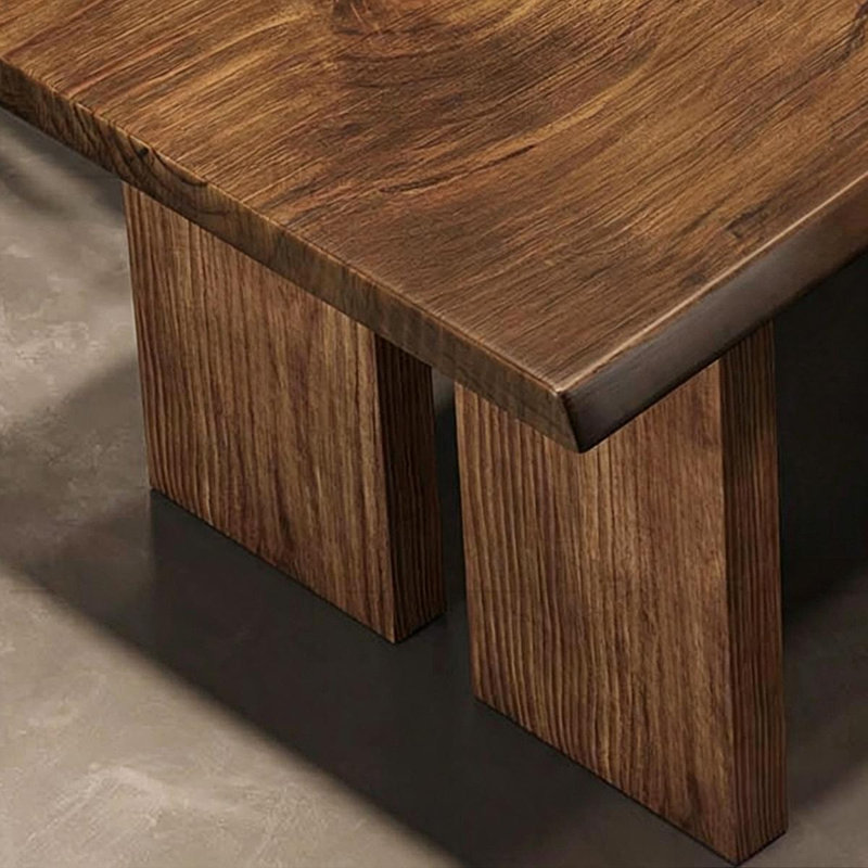 Brown Rectangular Solid Wood Dining Table, 29.53"H×78.74"L×31.50"W