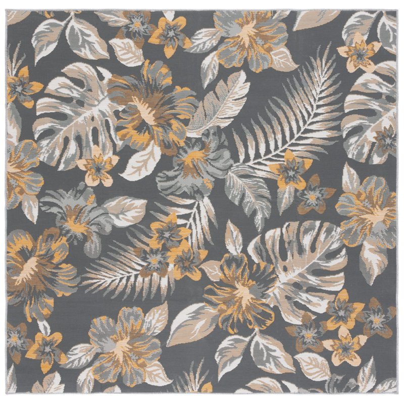 Gardenar Sunrise Performance Floral Indoor/Outdoor Area Rug, Square 6'7"