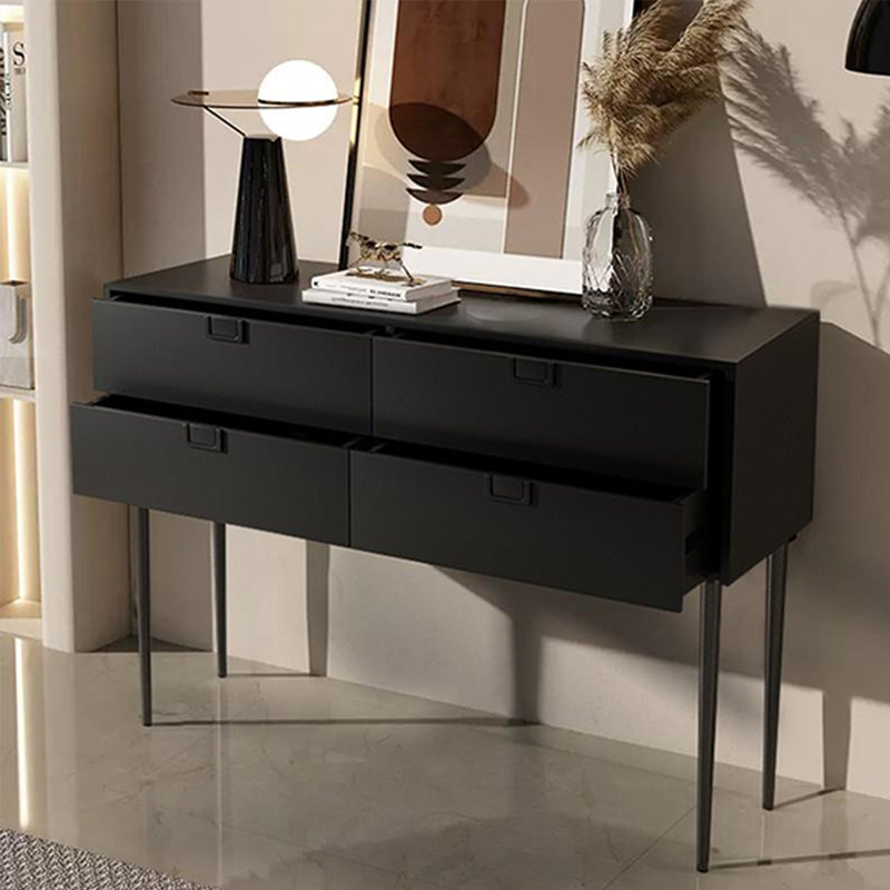 Luxurious Minimalist Black Console Table, 33.5" H x 55.1" W x 15.7" D