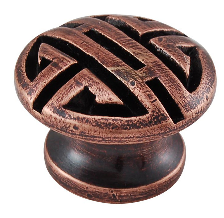 Camesana Mushroom Knob, 1.25" H x 1.25" W x 0.875" D, Antique Copper