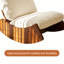 Chaise berçante rembourrée avec cadre en bois massif, blanc, ensemble de 2-133479215-133479218