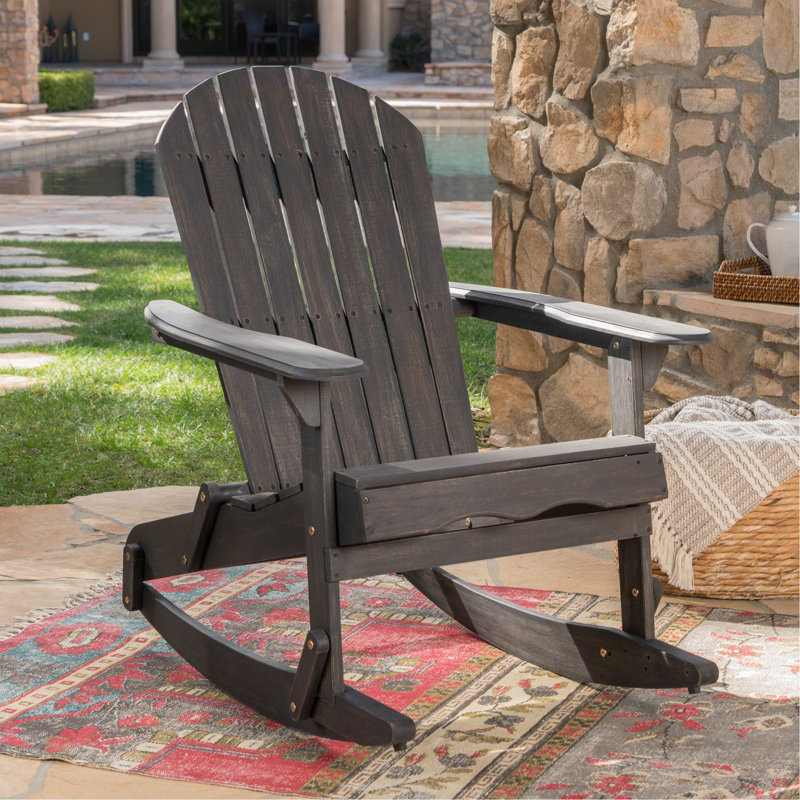 Chaise berçante Malibu Adirondack, Gris foncé