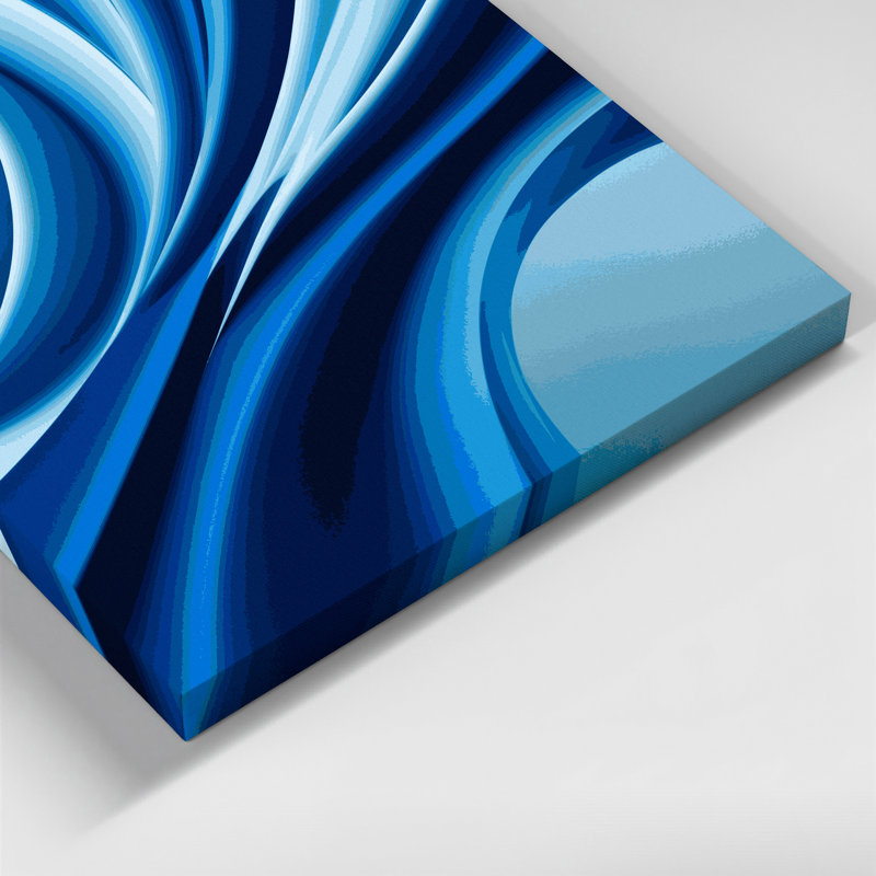 Art mural sur toile dégradé abstrait bleu 16, H 8 po x l 8 po