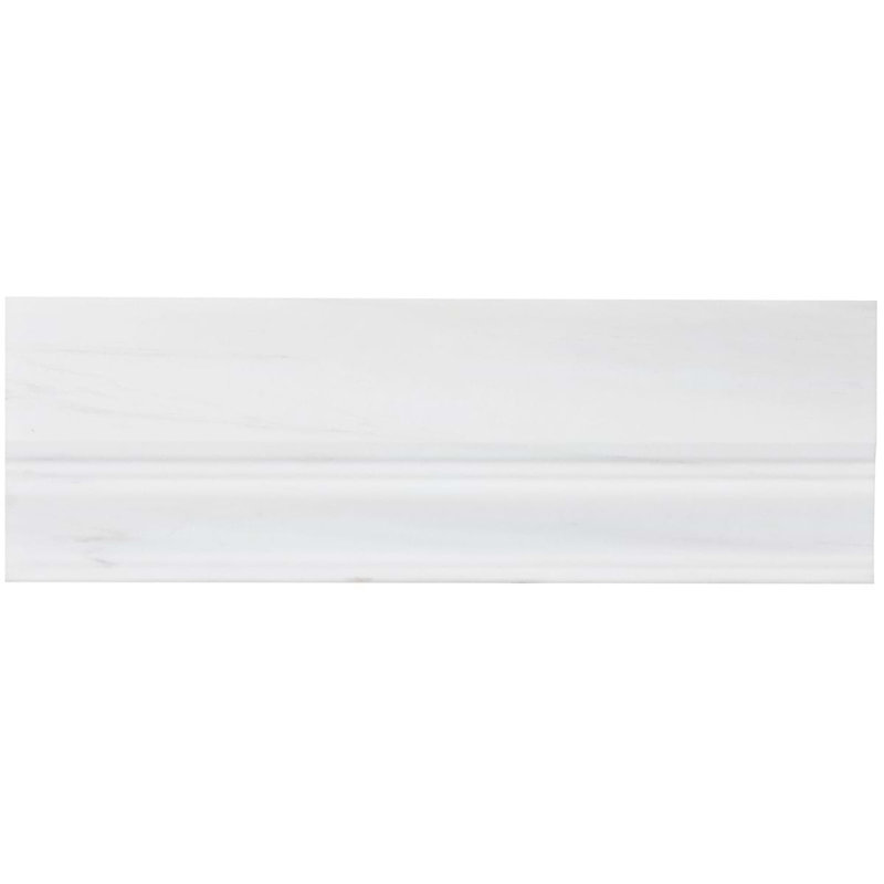 Premium 4x12 Polished Marble Base Molding, White