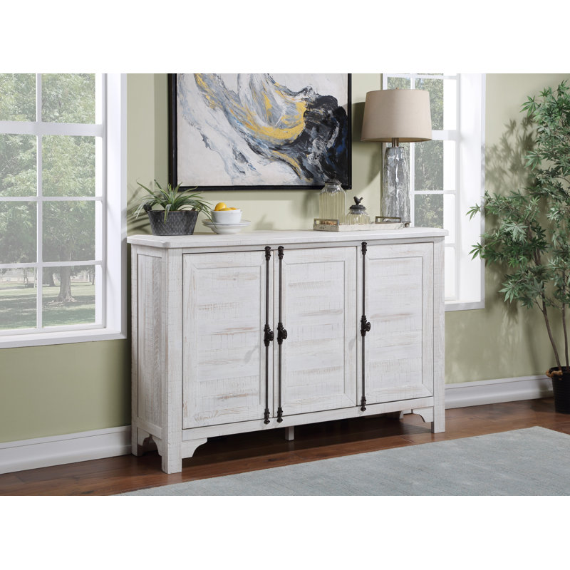 Bindner 64" Wide 2 Drawer Server, Rustic Pine White
