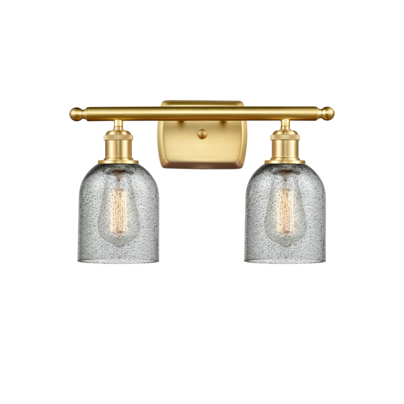 Vella 2 - Light Dimmable Vanity Light, 60 Watt Vintage Incandescent Bulb, Charcoal, Satin Gold