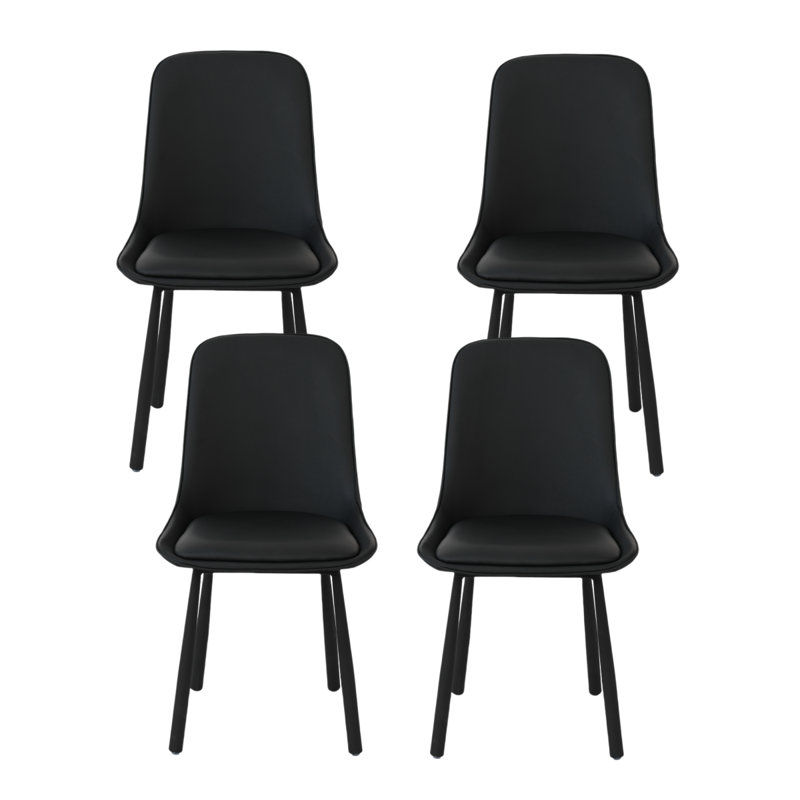 Chaise de salle à manger rembourrée Juvan, Noir