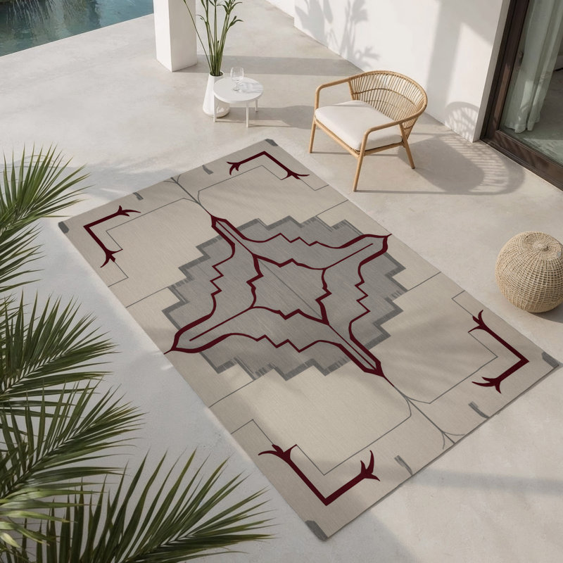 Layered Dimensions Indoor And Outdoor Area Rug, Rectangle 4' x 6'