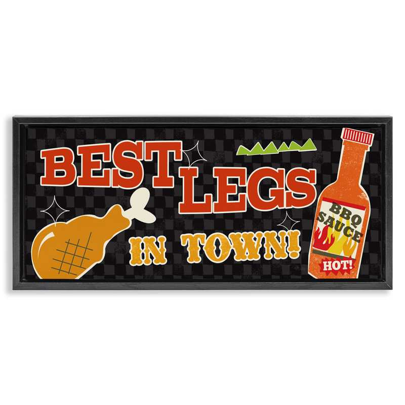«Best Legs in Town», art mural sur toile flottante par Pela Studio, H 14 po x l 31 po, Cadre flottant noir de jais