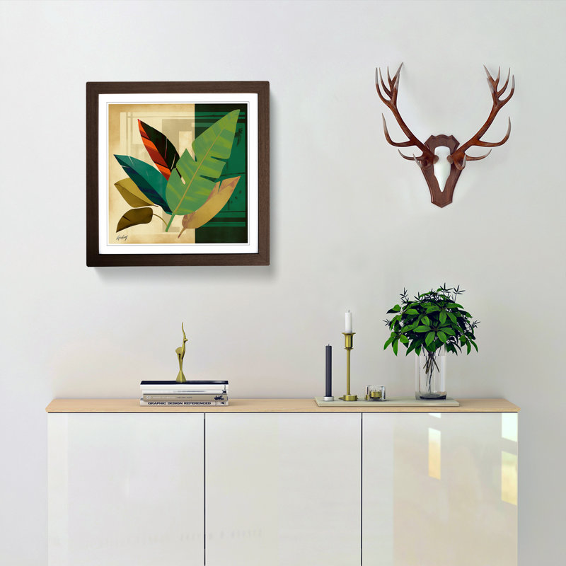 Tropical Leaf Suprematism No.4 - Framed Print, Walnut