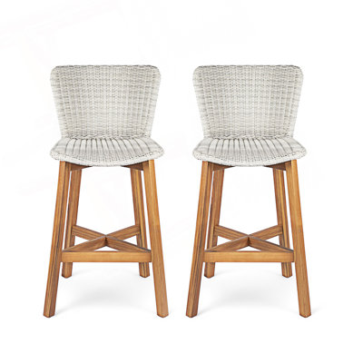 Ensemble de 2 tabourets de bar d'extérieur