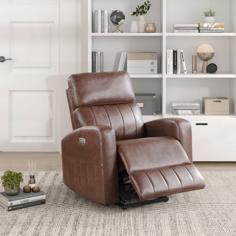 Aritha 34" Modern & Contemporary Breathable Faux Leather Power Lift Chair with Gentle Lift Motion & One-Touch Power Button