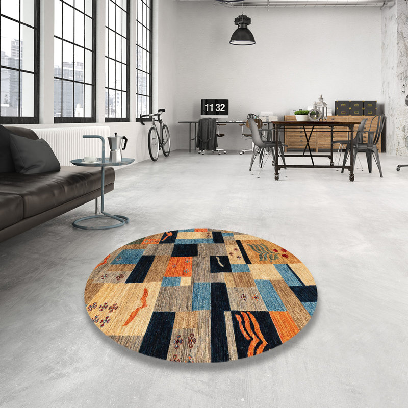 Tapis abstrait moderne 4276, Rond 8 pi