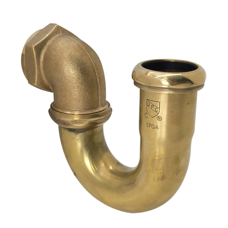 1-1/2 x 1-1/4" Brass LA Style Code P-Trap, Unfinished
