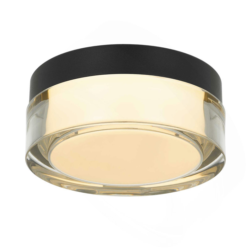 Plafonnier encastré chromé 12 po DEL, Noir, H 2,5 po x l 6 po x P 6 po