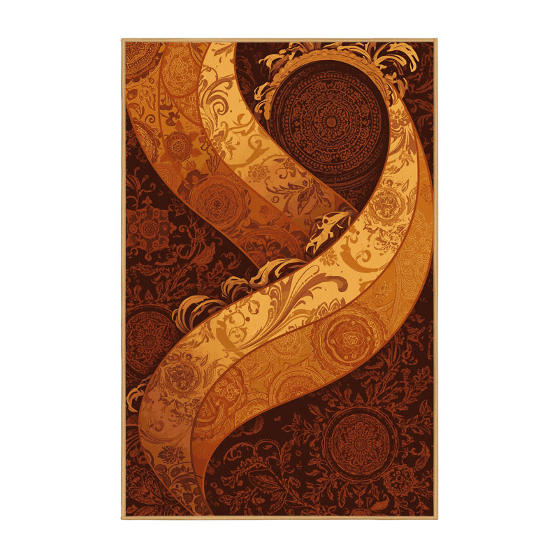 Tapis oriental brun pouding lavable à la machine Kirkwood Christmas - reliure brun clair, 4 x 6