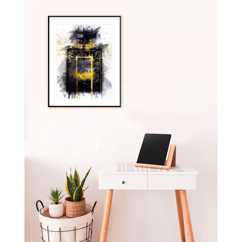 Black Fragrance Bottle - Single Picture Frame Print