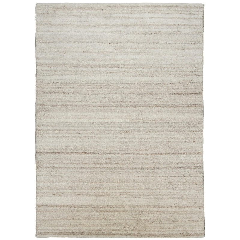 Brigden Handcrafted Wool Beige Rug, Rectangular 240 x 340 cm