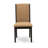3 Piece Dining Room Furniture Set Contains a Round Kitchen Table with Pedestal and 2 Light Sable Linen Fabric Parson Dining Chairs, 36x36 Inch, Wirebrushed Black-1204719802-1204719804-1204719807