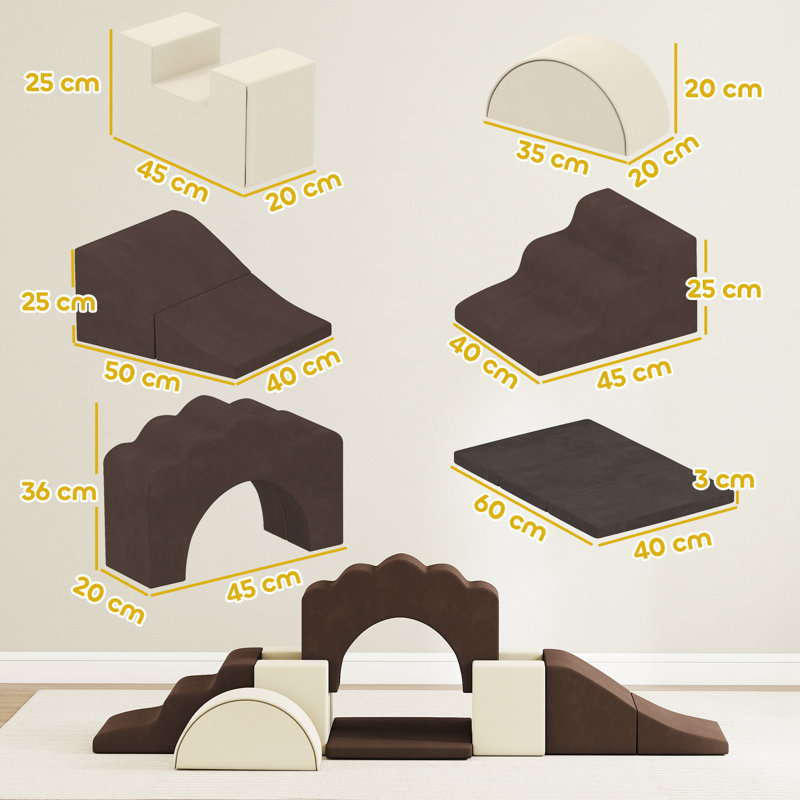 AIYAPLAY Kids Soft Play Set, Detachable Cover for Preschoolers