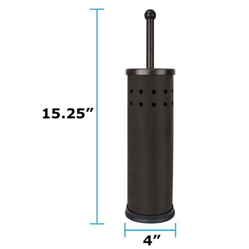 Blue Donuts Metal Toilet Brush And Holder, Bronze
