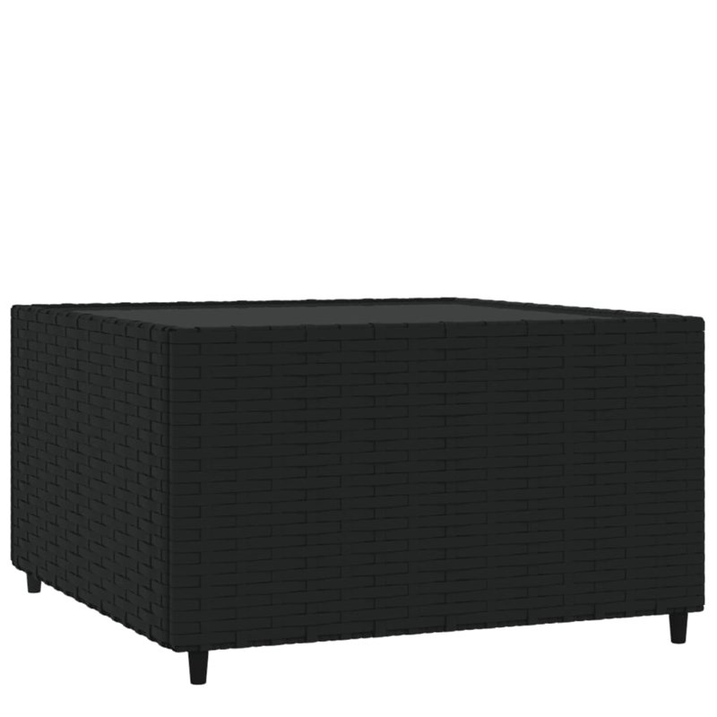 Persin vidaXL Outdoor Coffee Table Square Patio Coffee Table for Lawn Poly Rattan, Black
