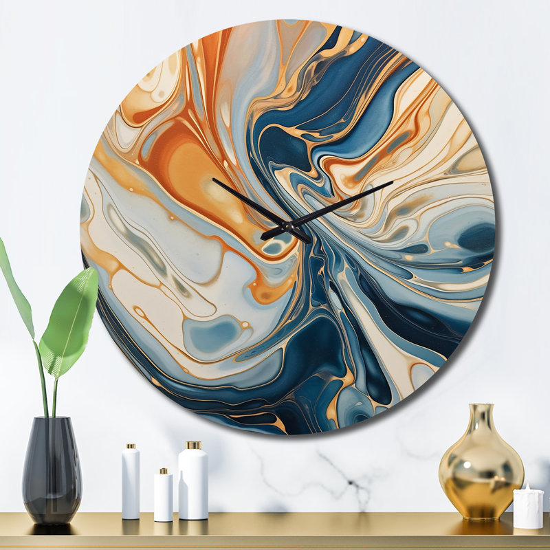 Horloge murale bleu sarcelle symphonique turquoise, Grand