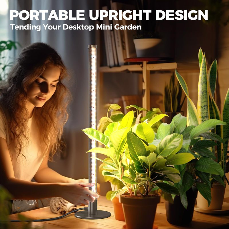 Lampe de culture sur pied pour plantes d'intérieur, lampe de bureau à DEL de 20 W 2 pi, suspendue et debout, lampes de culture verticales à spectre complet avec support et interrupteur marche / arrêt, idéales pour la croissance des plantes