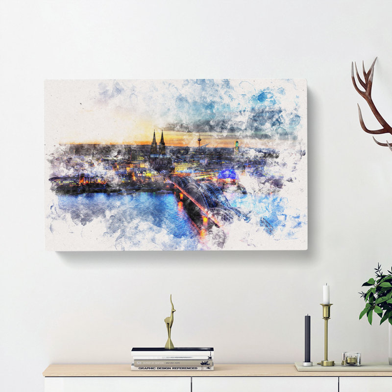 Hohenzollern Bridge In Cologne Germany - Wrapped Canvas, 50cm H x 76cm W x 3cm D