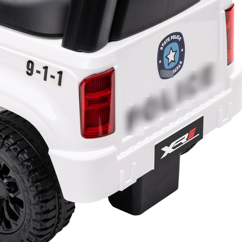 Camion blanc avec système de sonorisation et klaxon, accessoires de rangement de 18 à 60 mois convenant à un compartiment de travail