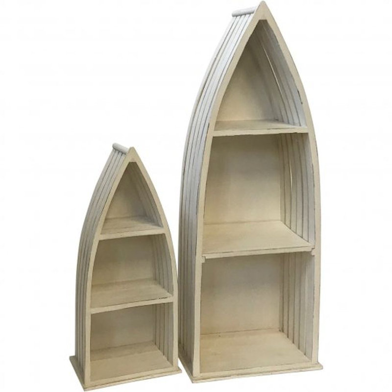 2 Piece Solid Wood Accent Shelf