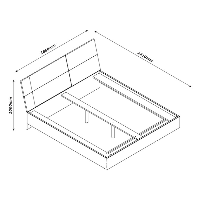 Columbia Bed, Super King (6'), White