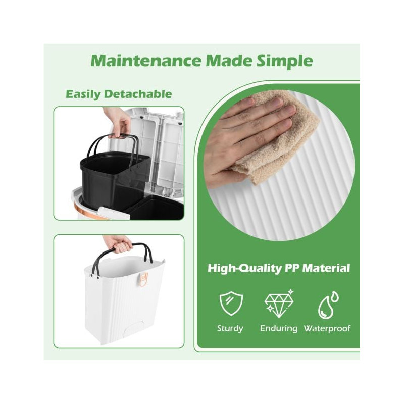 Plastic Waste Bin, Beige