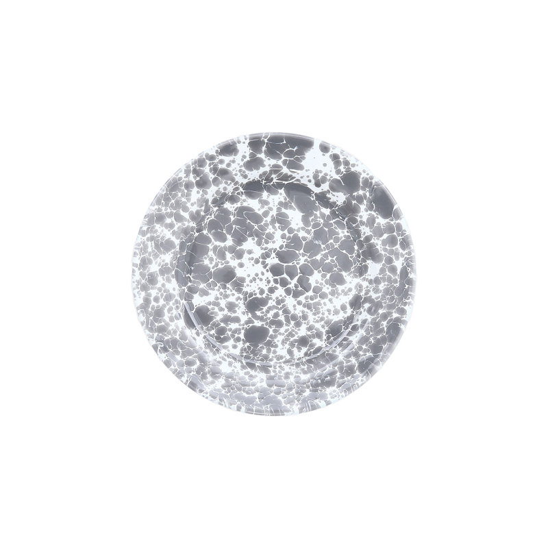 Splatter Flat Salad Plates, Black, Gray