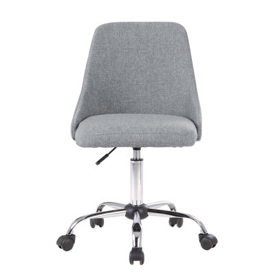 Chaise de bureau rembourrée en tissu avec base en chrome Natalia
