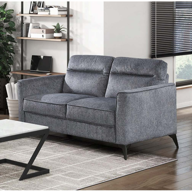 Causeuse en microfibre, Gris foncé