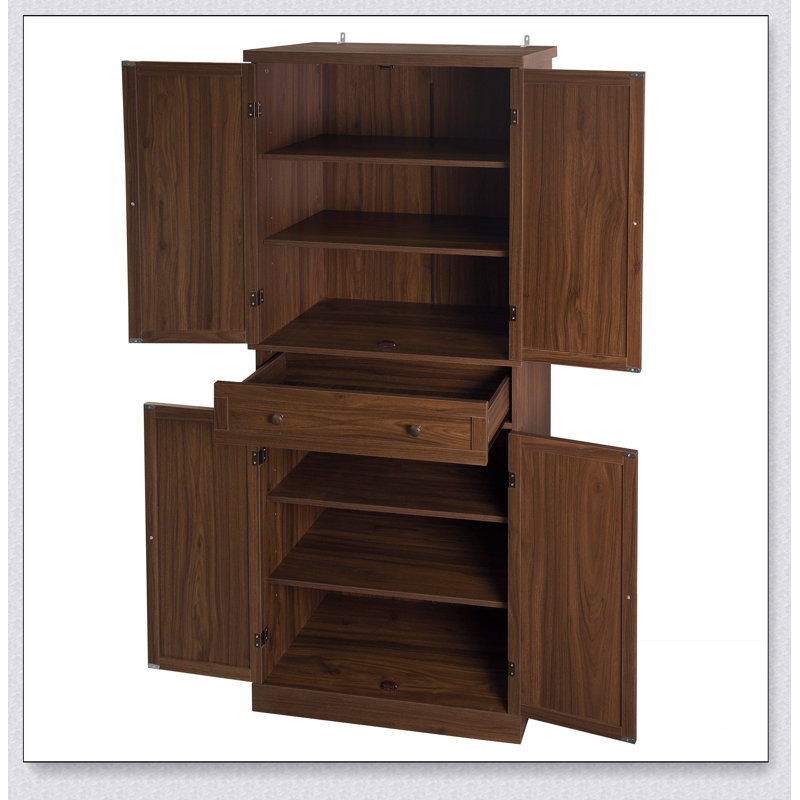 Armoire de rangement à 4 portes avec 1 tiroir et 4 tablettes intérieures réglables