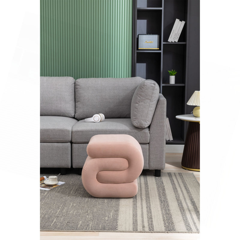 017S-S-Shape Fabric, Velours rose