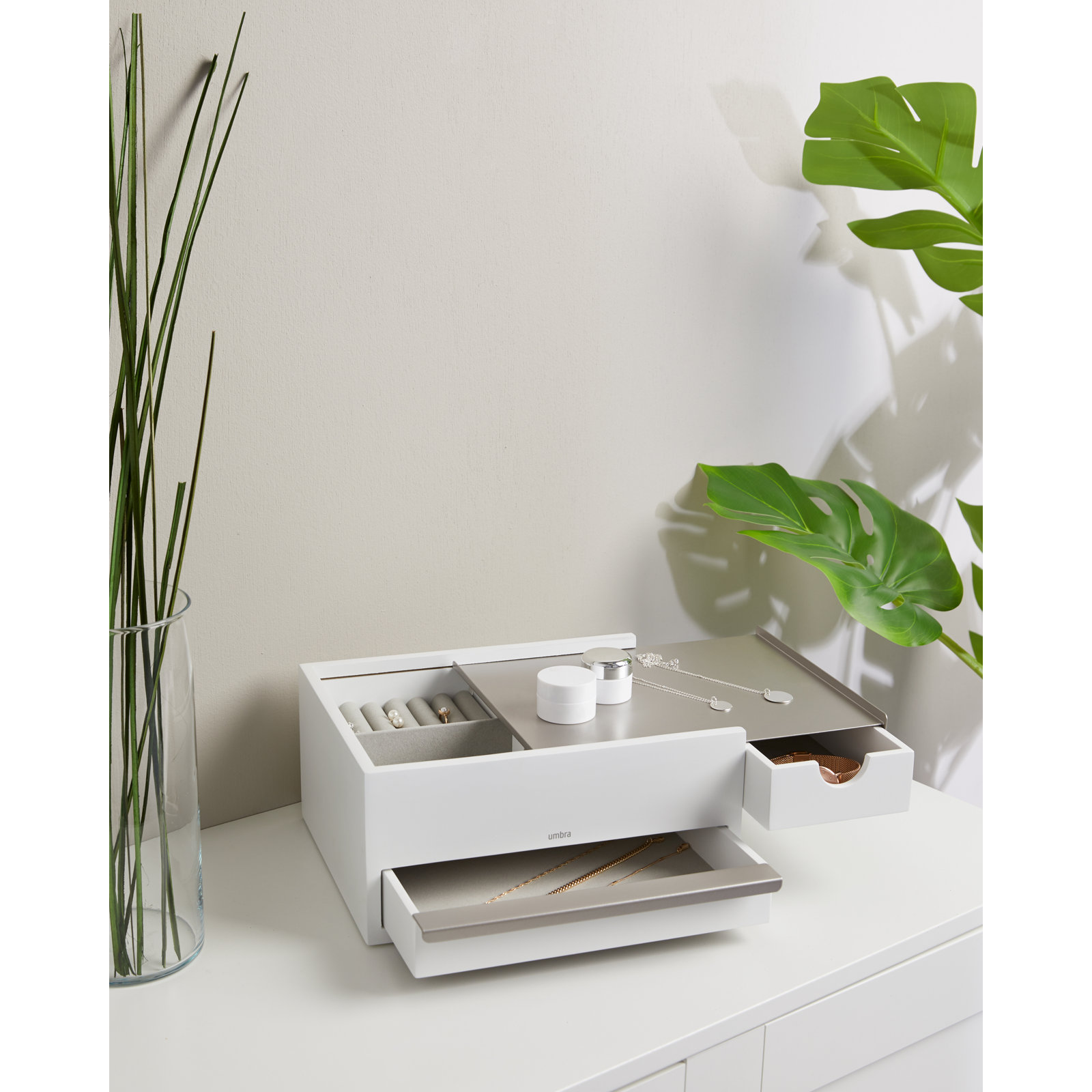 Jewelry Box, White/Nickel